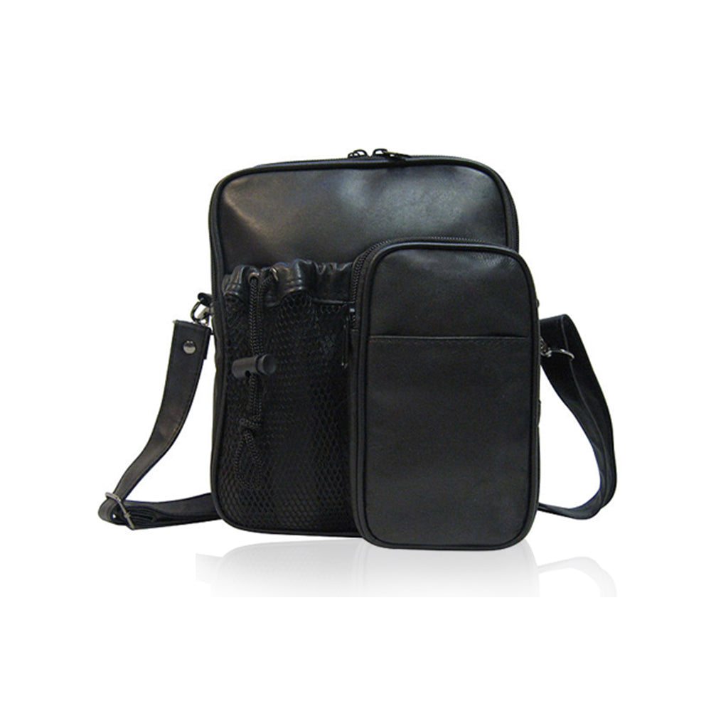 Black Crossbody Leather Backpack